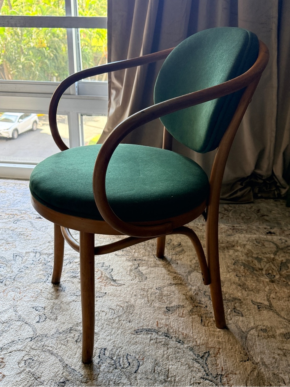Armchairs in  Velvet possibly by Michael Thonet Germany, 1989